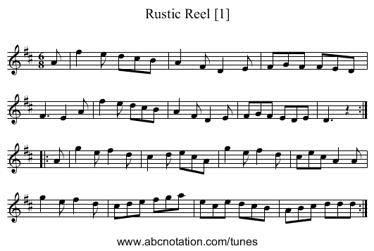 Rustic Reel [1] - staff notation