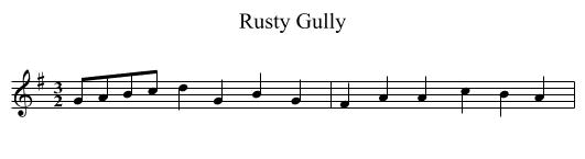 Rusty Gully - staff notation