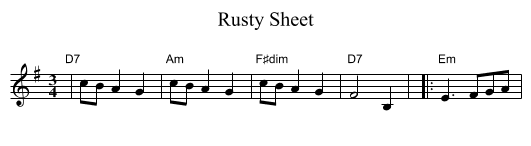 Rusty Sheet - staff notation