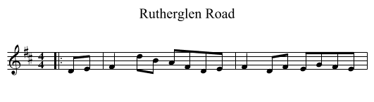 Rutherglen Road - staff notation