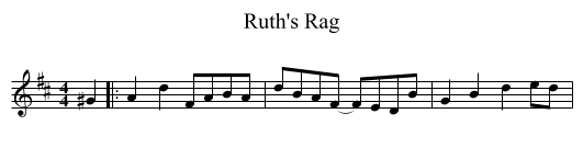 Ruth's Rag - staff notation
