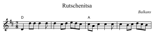 Rutschenitsa - staff notation