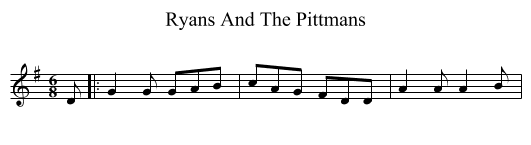Ryans And The Pittmans - staff notation
