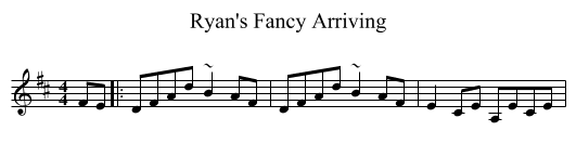 Ryan's Fancy Arriving - staff notation