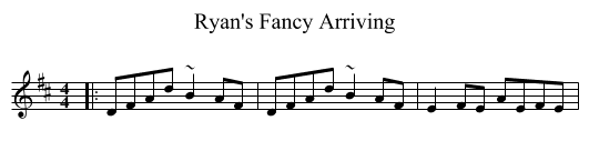 Ryan's Fancy Arriving - staff notation