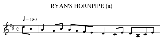 RYAN'S HORNPIPE (a) - staff notation