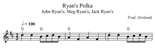 Ryan's Polka - staff notation
