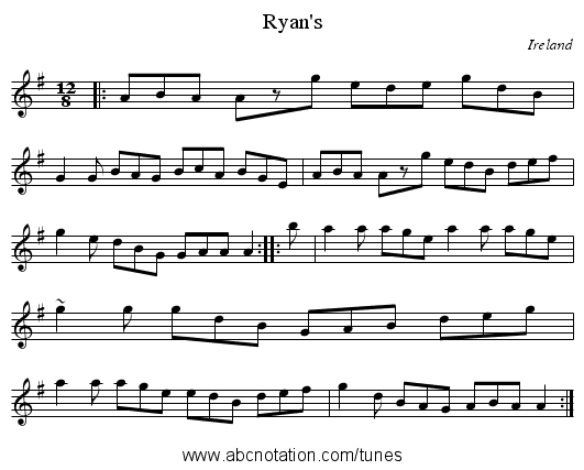Ryan's - staff notation