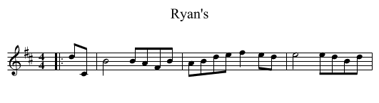 Ryan's - staff notation