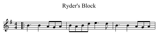 Ryder's Block - staff notation