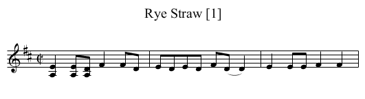 Rye Straw [1] - staff notation