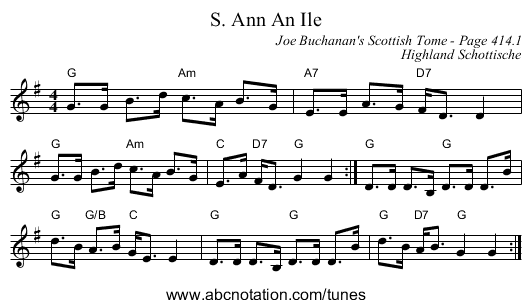 S. Ann An Ile - staff notation