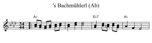 's Bachm&uuml;hlerl (Ab) - staff notation