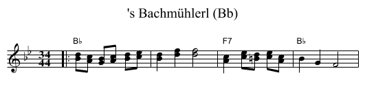 's Bachm&uuml;hlerl (Bb) - staff notation