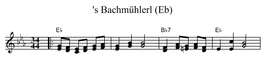 's Bachm&uuml;hlerl (Eb) - staff notation