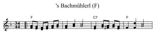 's Bachm&uuml;hlerl (F) - staff notation