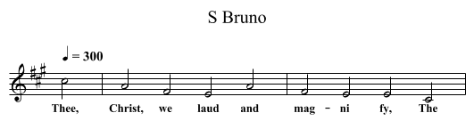S Bruno - staff notation
