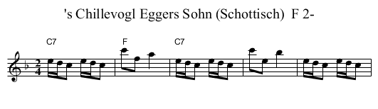 's Chillevogl Eggers Sohn (Schottisch)  F 2- - staff notation