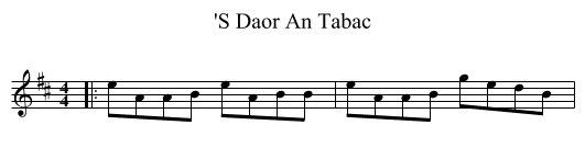 'S Daor An Tabac - staff notation