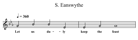 S. Eanswythe - staff notation