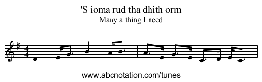 'S ioma rud tha dhìth orm - staff notation