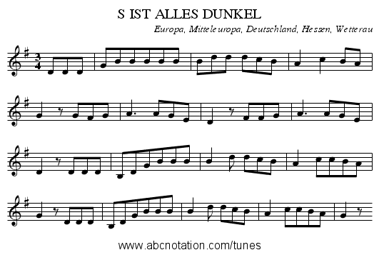 S IST ALLES DUNKEL - staff notation