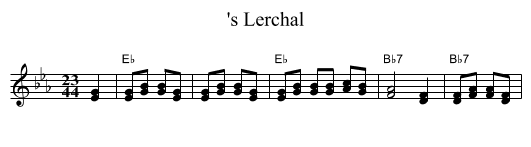 's Lerchal - staff notation