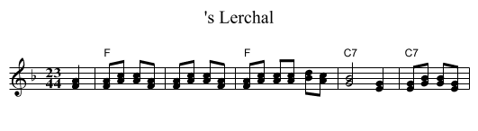 's Lerchal - staff notation