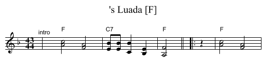 's Luada [F] - staff notation
