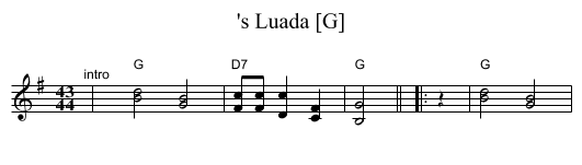 's Luada [G] - staff notation