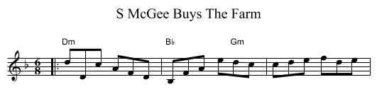 S McGee Buys The Farm - staff notation