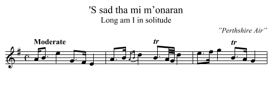 'S sad tha mi m’onaran - staff notation