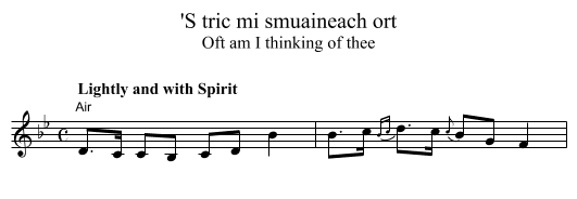 'S tric mi smuaineach ort - staff notation
