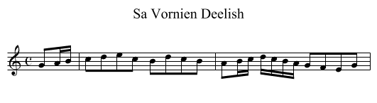 Sa Vornien Deelish - staff notation