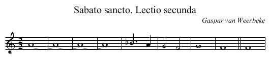 Sabato sancto. Lectio secunda - staff notation
