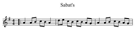 Sabat's - staff notation