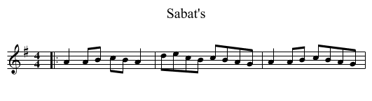 Sabat's - staff notation