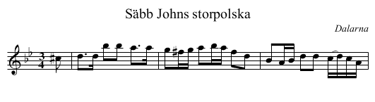 Säbb Johns storpolska - staff notation