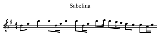 Sabelina - staff notation