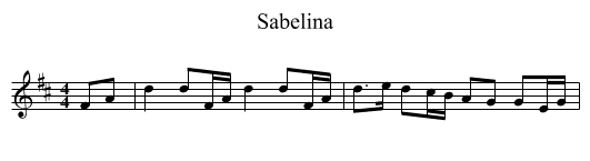 Sabelina - staff notation