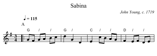 Sabina - staff notation