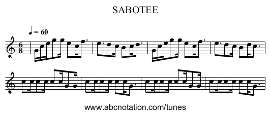 SABOTEE - staff notation