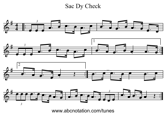 Sac Dy Check - staff notation