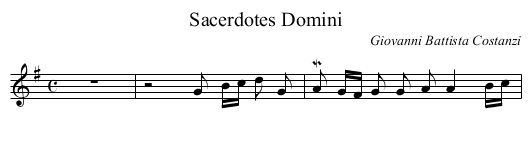 Sacerdotes Domini - staff notation