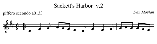 Sackett's Harbor  v.2 - staff notation