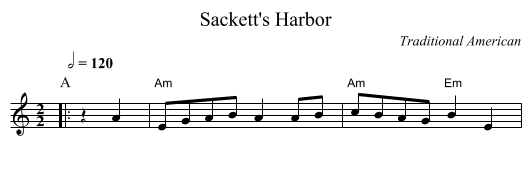 Sackett's Harbor - staff notation