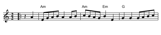 Sackett's Harbor - staff notation