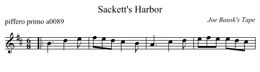 Sackett's Harbor - staff notation