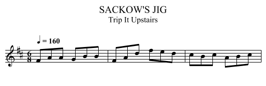 SACKOW'S JIG - staff notation
