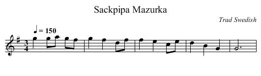 Sackpipa Mazurka - staff notation